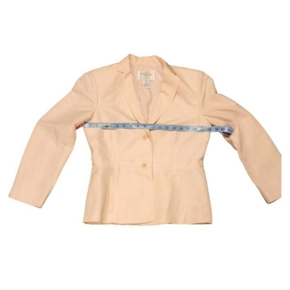 Vtg Oscar de la Renta Skirt Sz 8 Blazer Sz 6 Pale Pink Silk Linen Skirt Suit - Picture 6 of 15